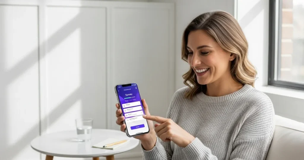 Como funciona o app surveybank